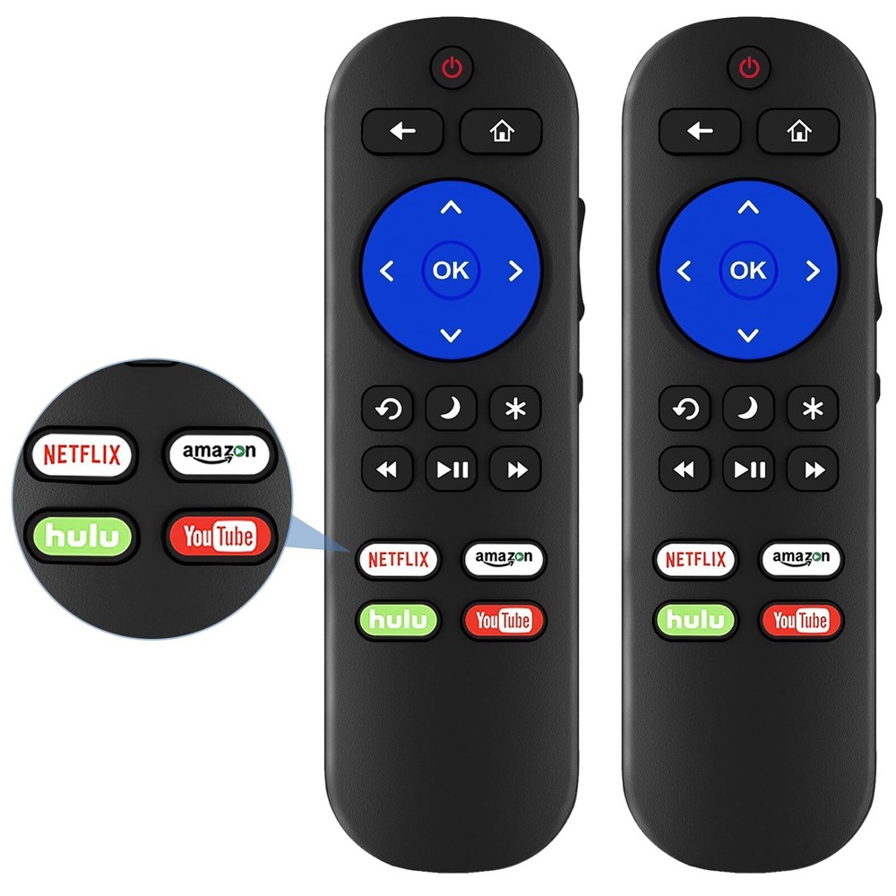 2-Pack Universal Remote Compatible with All Roku TVs and Hisense Roku Devices