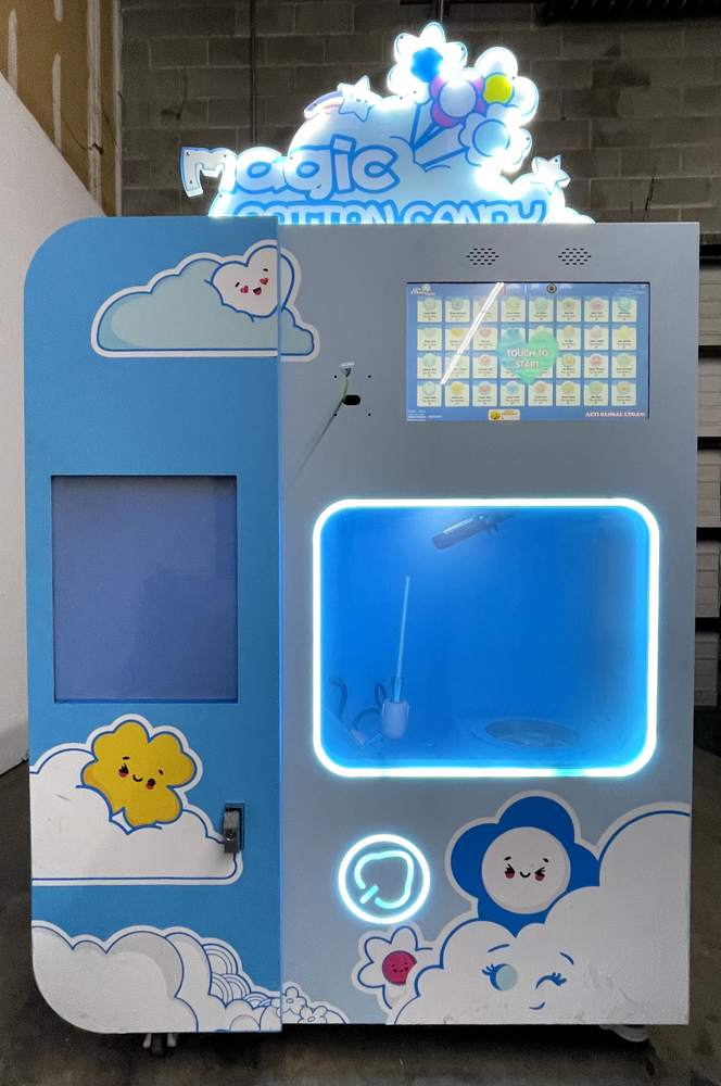 Fully Automated Magic Cotton Candy Robotic Large Vending Machine 86x52x25 Works-image