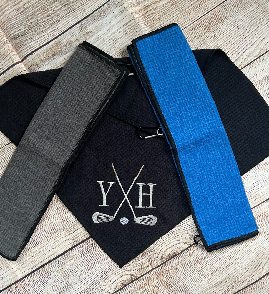 Monogrammed Personalized Golf Towel in 2 Sizes - Custom Embroidered Golf Gift-image