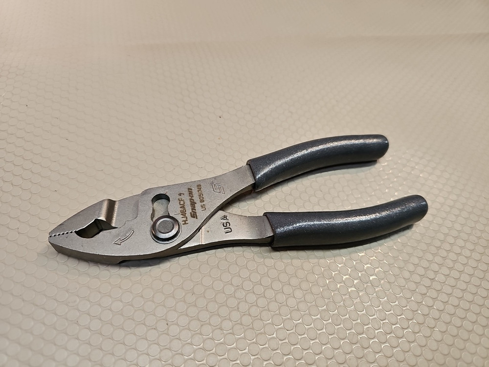 Snap-on NEW HJ46ACF 6-inch Grey Blue Soft Grip Combination Slip Joint Pliers