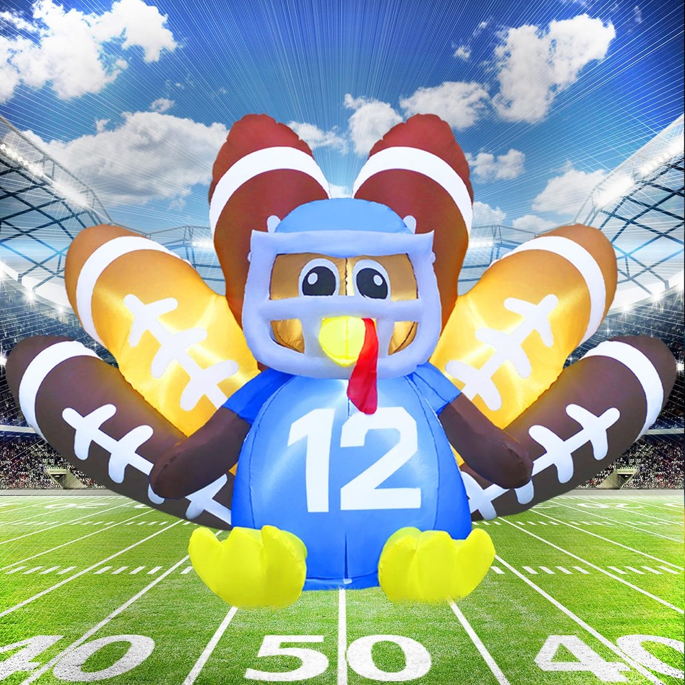 8FT Long Christmas Inflatable Outdoor Decorations Blow up Turkey No.12, Thank...