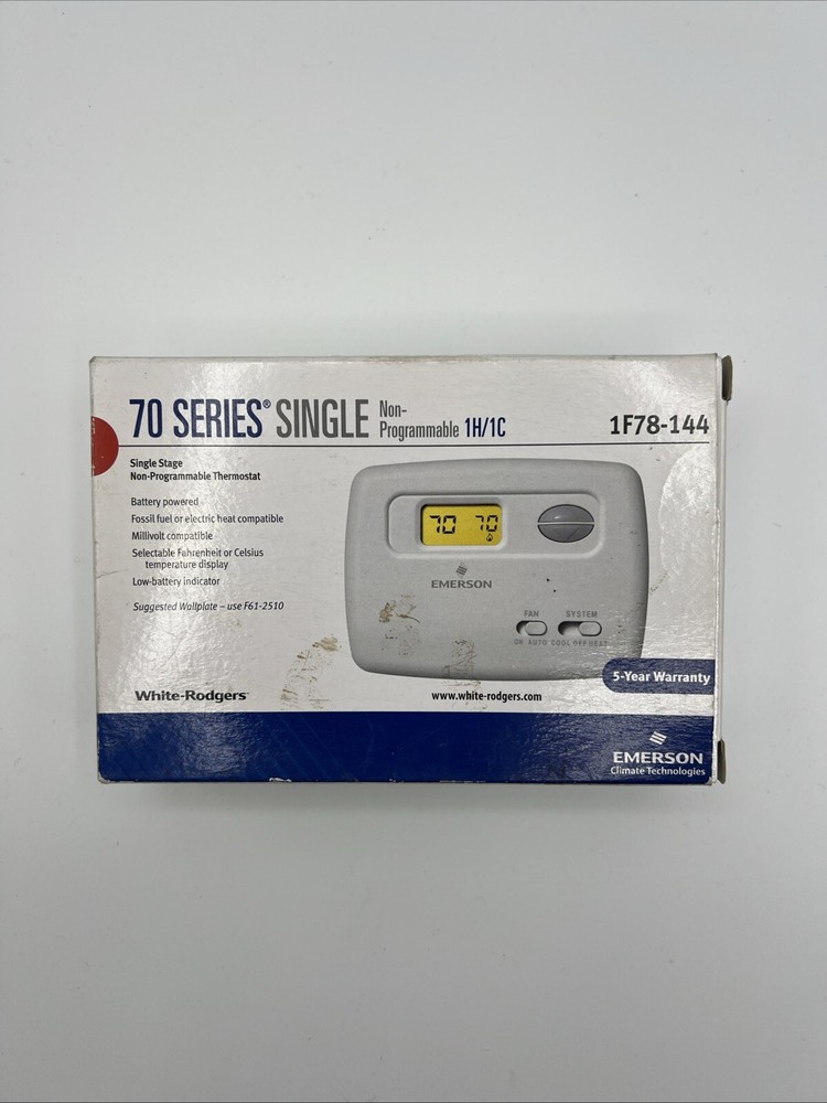 NEW Emerson White-Rodgers 1F78-144 70 Series Non-Programmable Thermostat, 1H/1C