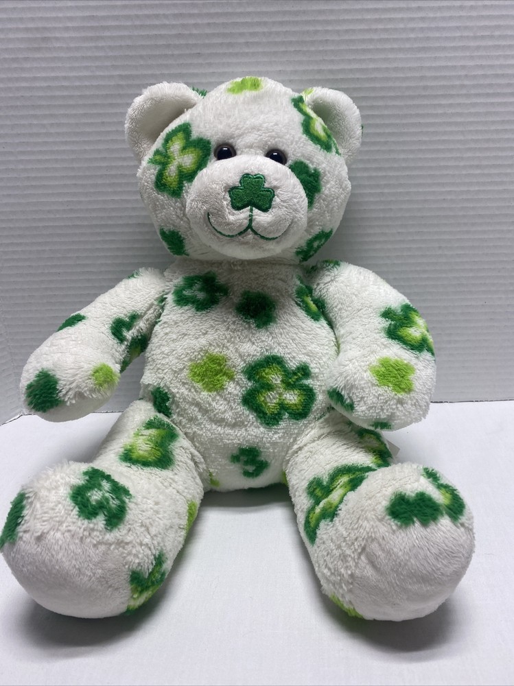 Build a Bear Shamrock Bear St Patricks Day Lucky Irish Stuffed Plush BABW Retire