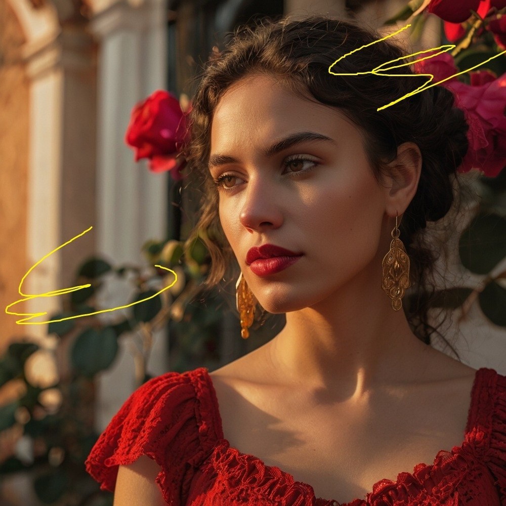 Mysterious Spanish Woman Digital Wallpaper Background for Desktop-image