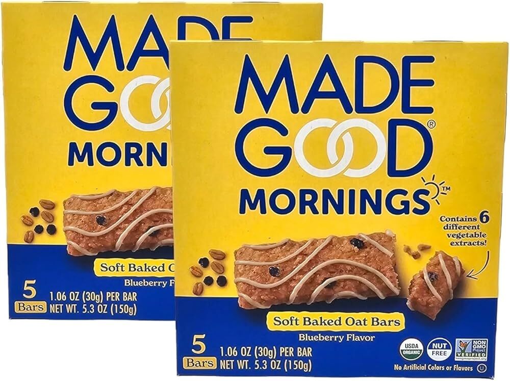 Mornings Blueberry Soft Baked Oat Bars, Organic Snacks, No Artificial Colors ...