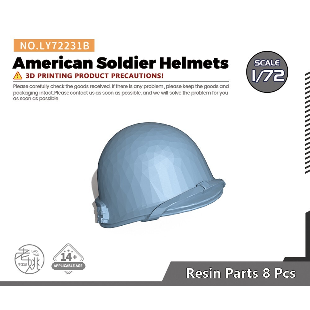 1/72 Model Upgrade Parts American Soldier Helmets TypeB 8pcs