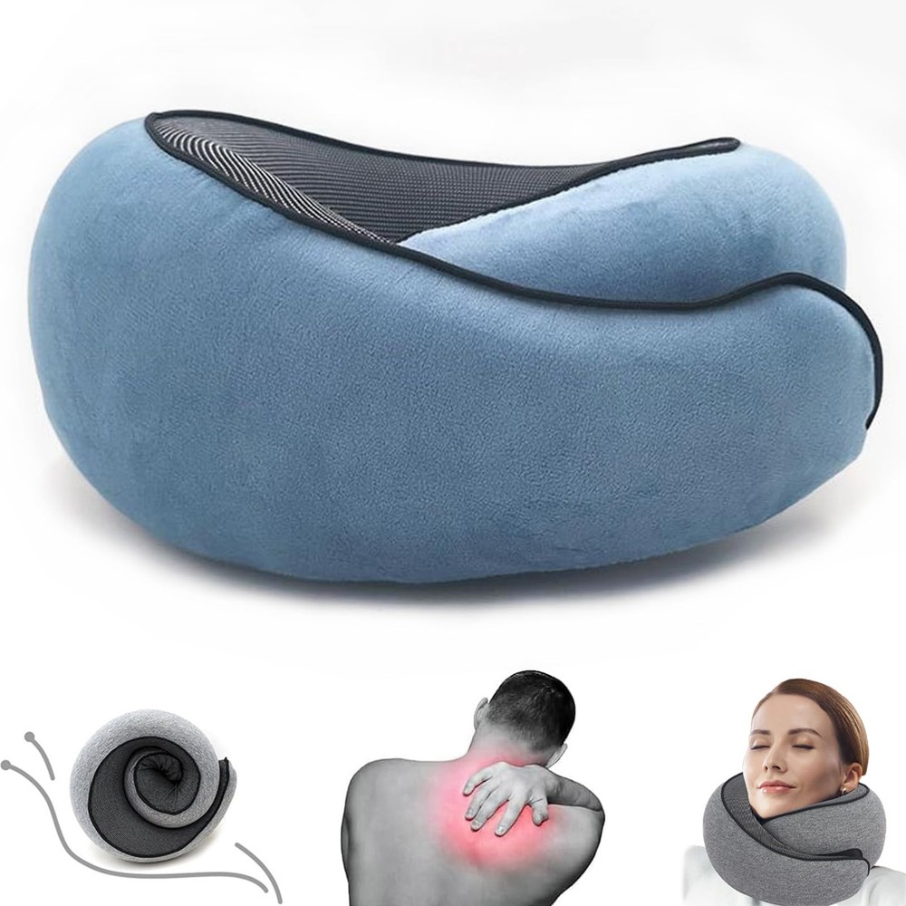 2024 Memory Foam Travel Neck Pillow for Airplanes & Comfort