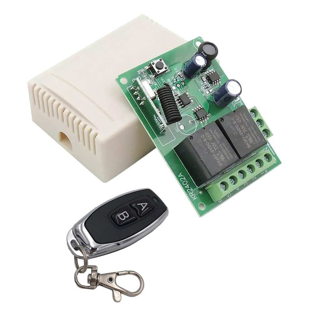 DC 6V 12V 24V 2CH RF Relay Transmitter Wireless Remote Control 433MHz Universal