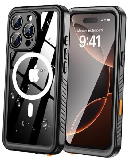 Magnetic for Case Waterproof [IP68 Underwater][Built iPhone 16 Pro Max Black