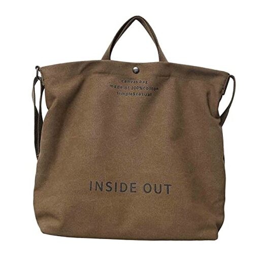 Sumleno Women's Coffee Large Canvas Tote Bag Casual Shoulder Work Purse One Size