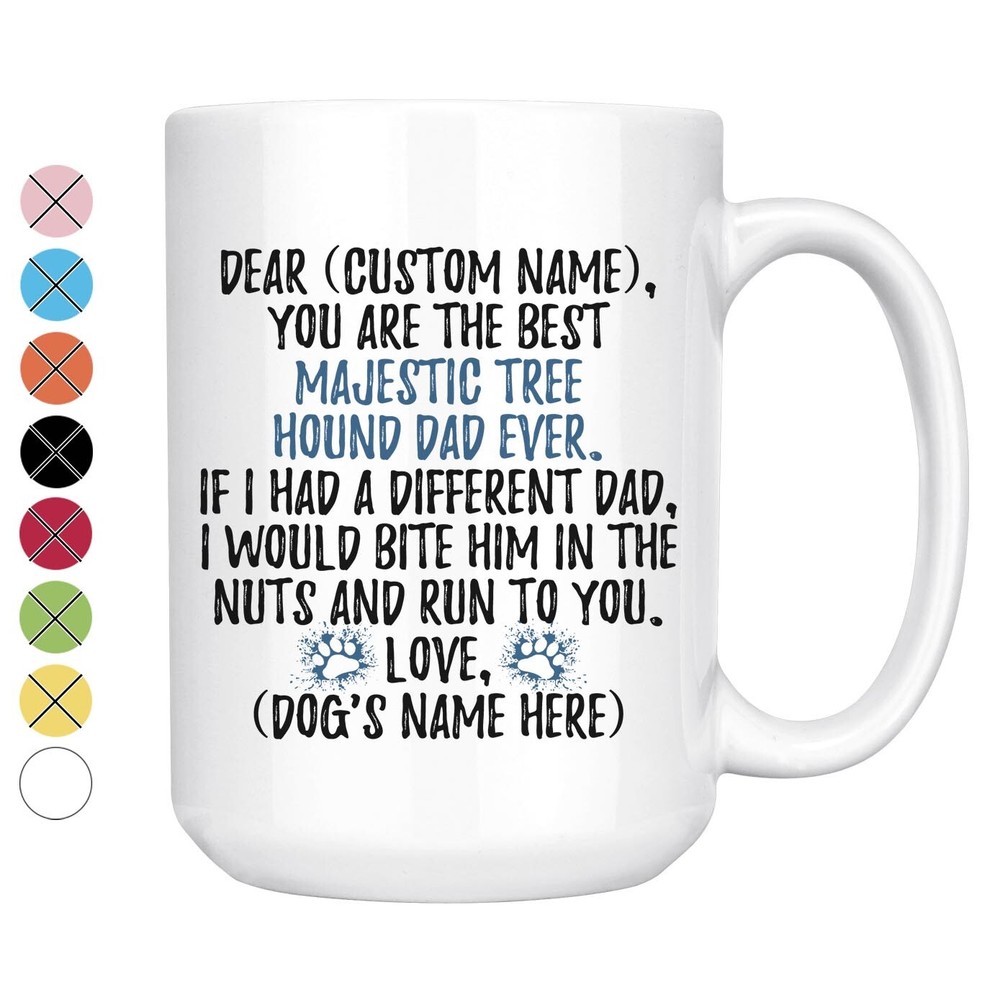 Custom Majestic Tree Hound Dog Dad Mug for Hound Lovers