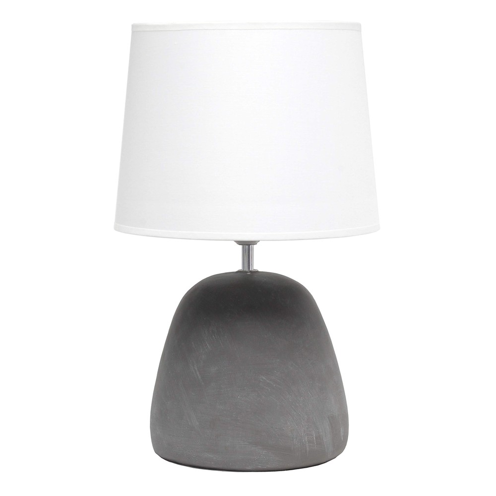 LT2058-WHT Round Concrete Table Lamp, White