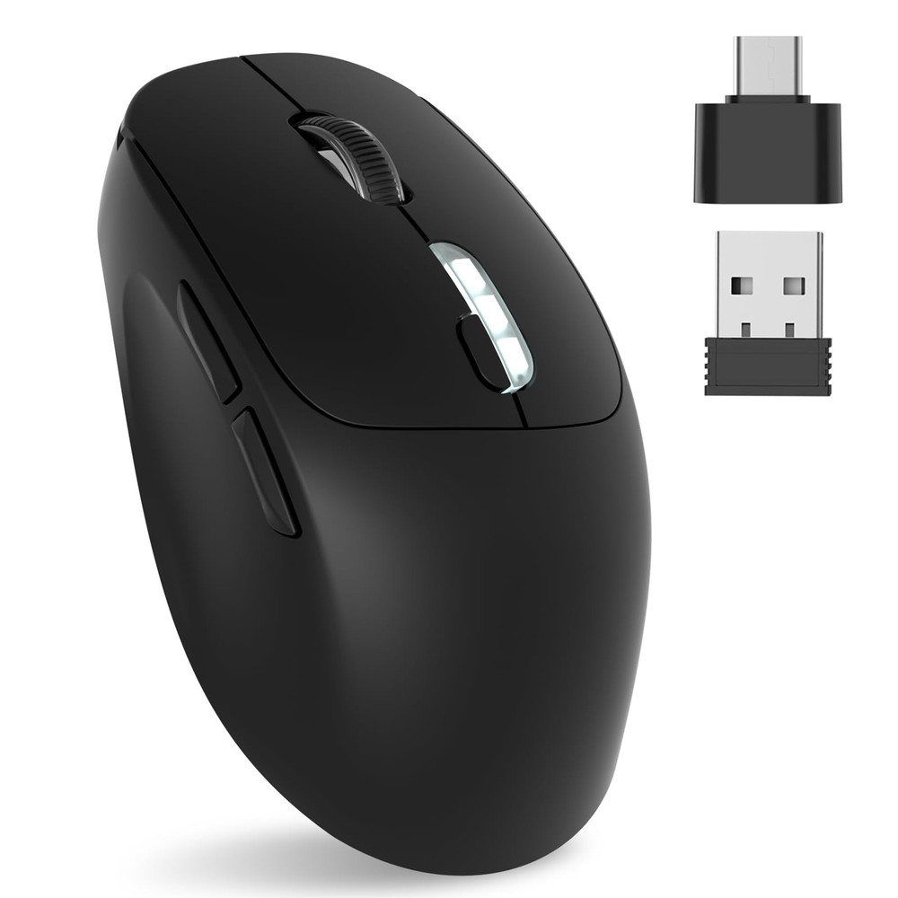2.4G Wireless Ergonomic Mouse for Laptops with USB Receiver