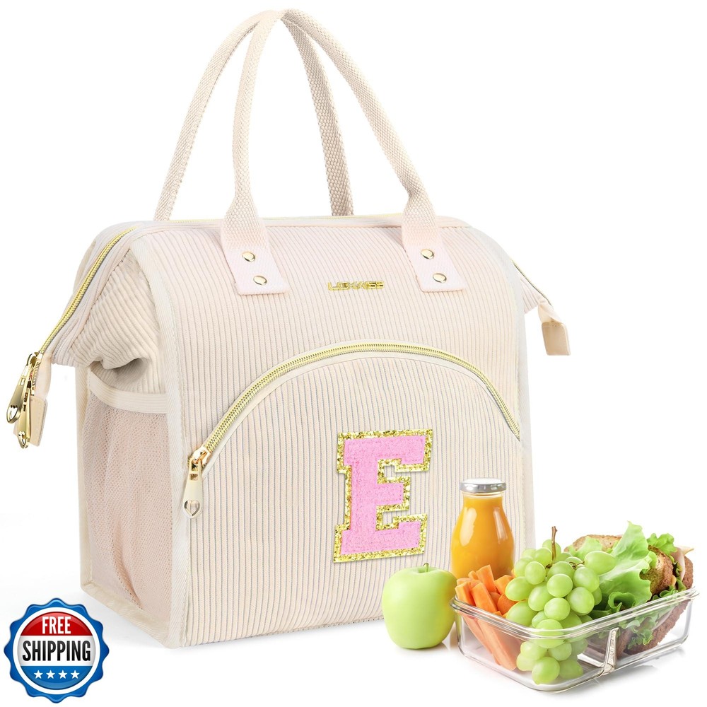 Stylish 10L Insulated Lunch Bag with Personalizable Initials for Work or School-image