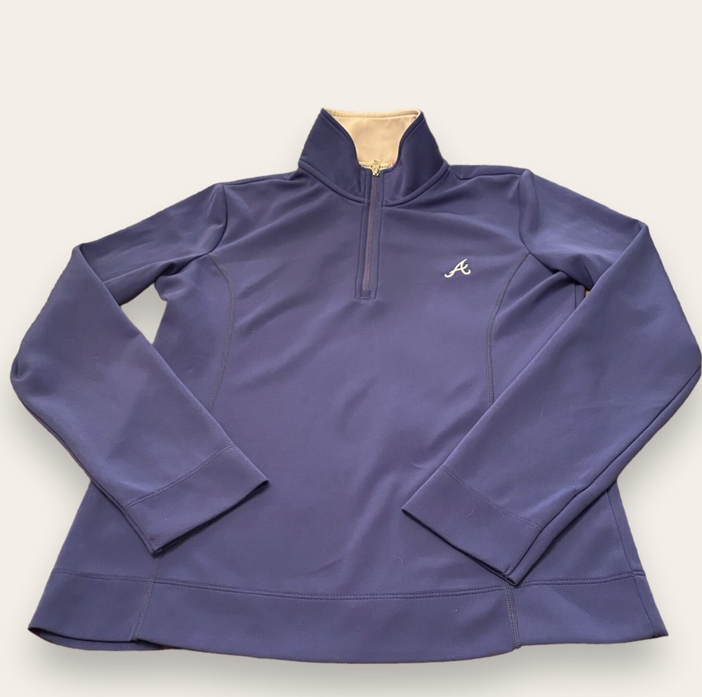 Atlanta Braves Pullover Women’s Small Blue Fairway And Greene MLB 1/4 Zip Shirt