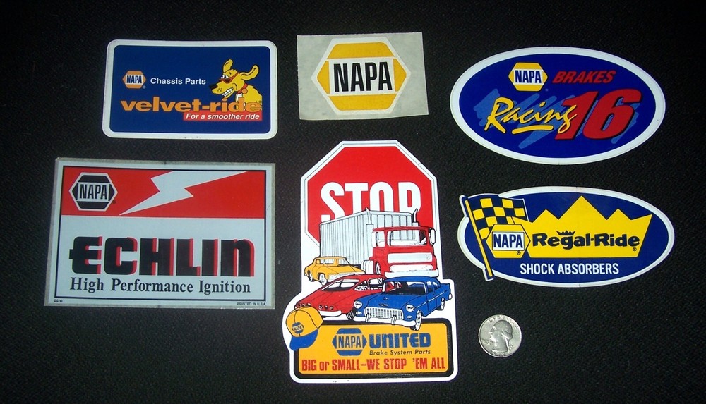 6 Original NAPA Stickers for NHRA Drag Racing Hot Rod NASCAR INDY