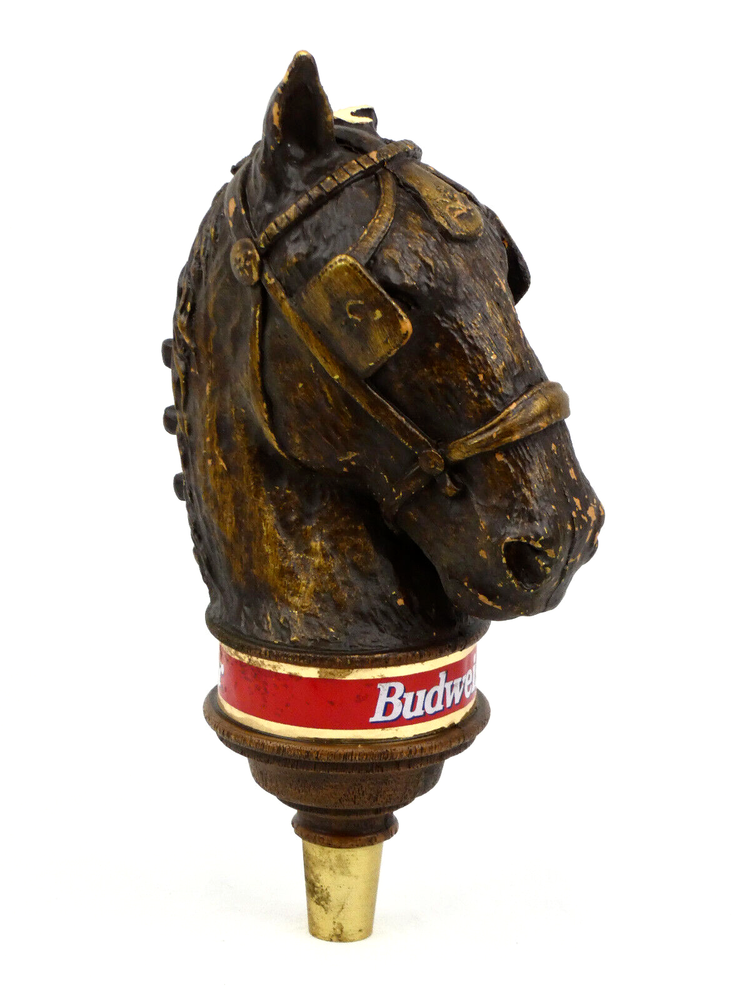 Rare Vintage Budweiser Clydesdale Horse Head Beer Bar Tap Handle