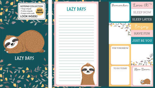 Book of Sticky Notes: Notepad Collection (Sloth Lazy Days) - VERY GOOD
