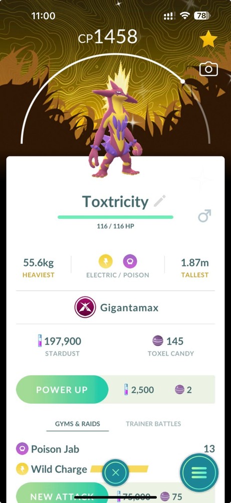 Shiny Amped Toxtricity GMax PTC Global Trade Ready  