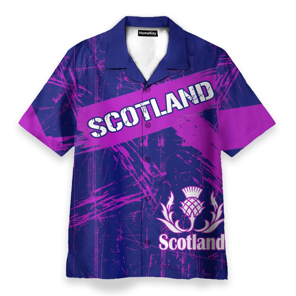 Custom Scottish Lovers Grunge Thistle Sporty Hawaii Design