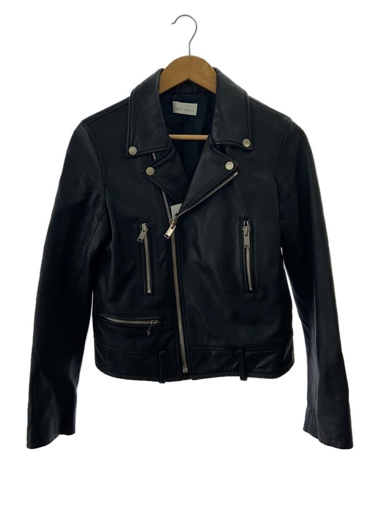 Upper Heights Black Sheepskin Leather Blouson Jacket 174Ll501 2296