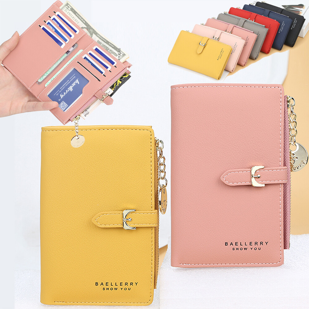 US Womens Leather Clutch Bag Credit Card Holder Bifold Wallet Zipper Coin Pocket