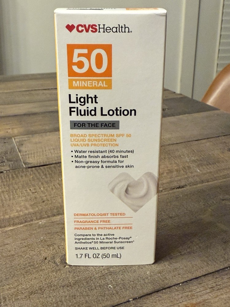 CVS Health SPF 50 Mineral Face Sunscreen 1.7 oz Oil-Free Protection