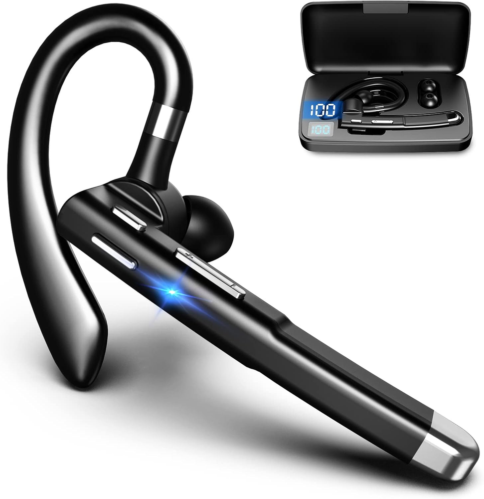 Bluetooth Headset for Cell Phones 500Hrs Standby Time with LED Charging Case 270
