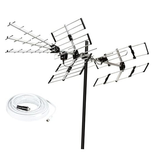 Outdoor TV Antenna 200 Miles Long Range Upgraded Yagi HD VHF UHF Support ATSC