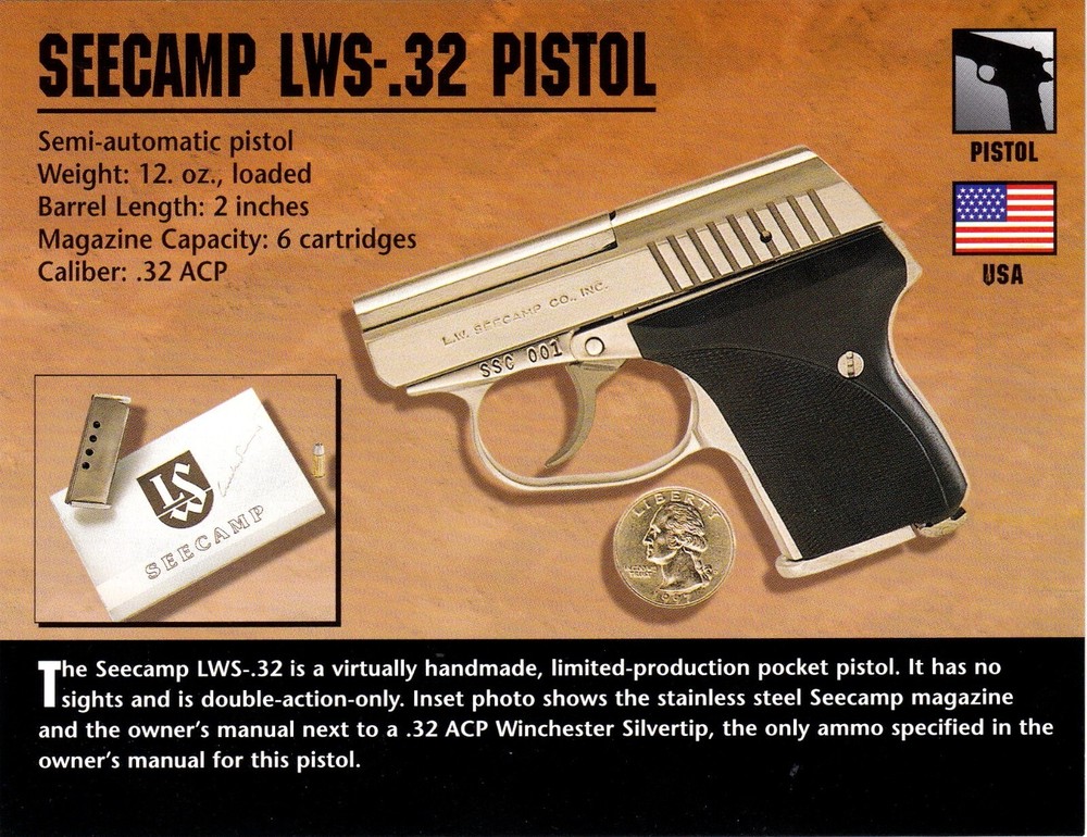 Seecamp LWS .32 Pistol Classic Firearms Photo Card u
