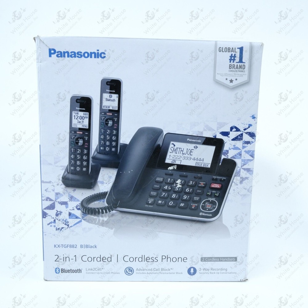 Panasonic - KX-TGF882B  Cordless Phone - Black (368798)