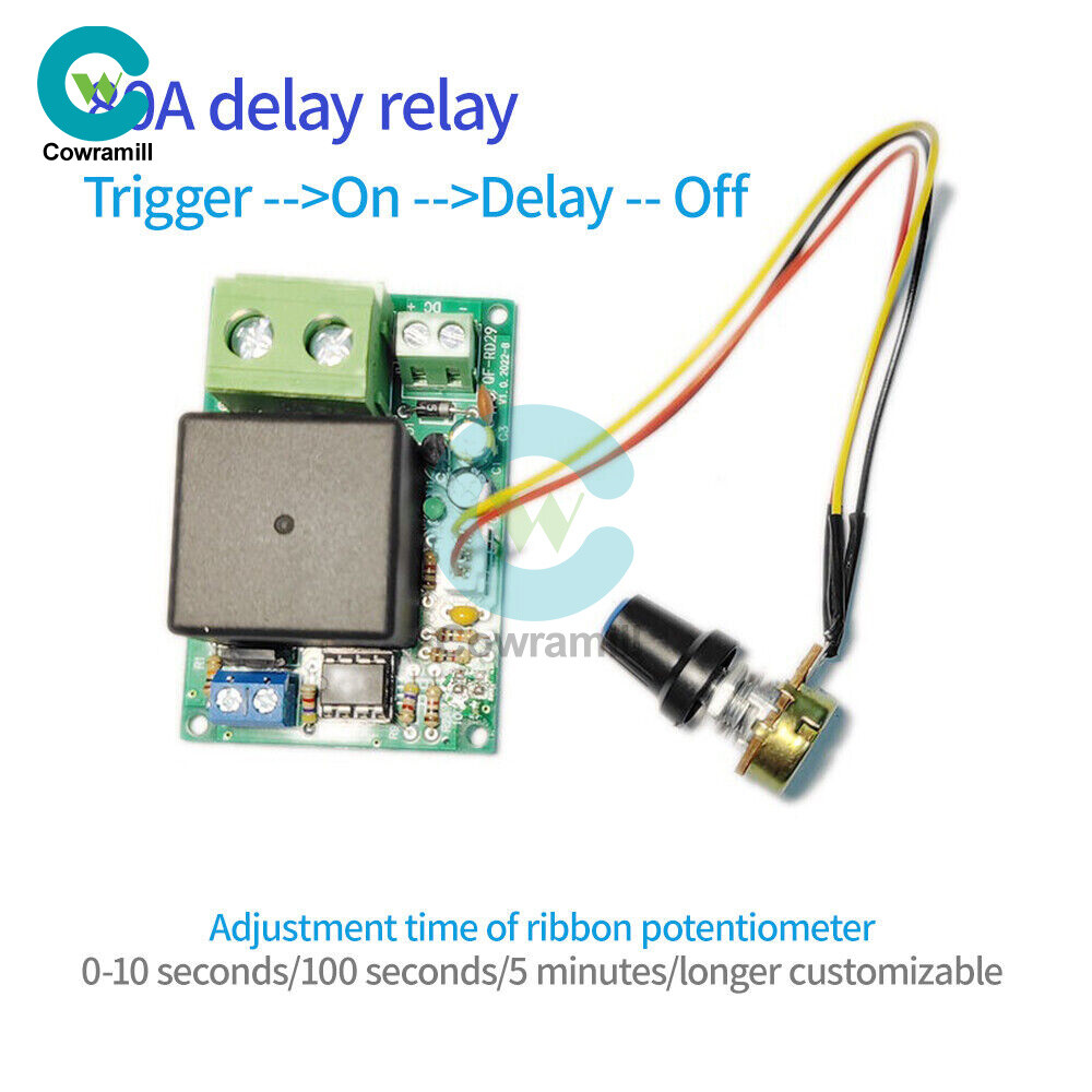 DC12/24V Time Relay Module 0-50Minutes Time Relay with Adjustable Potentiometer