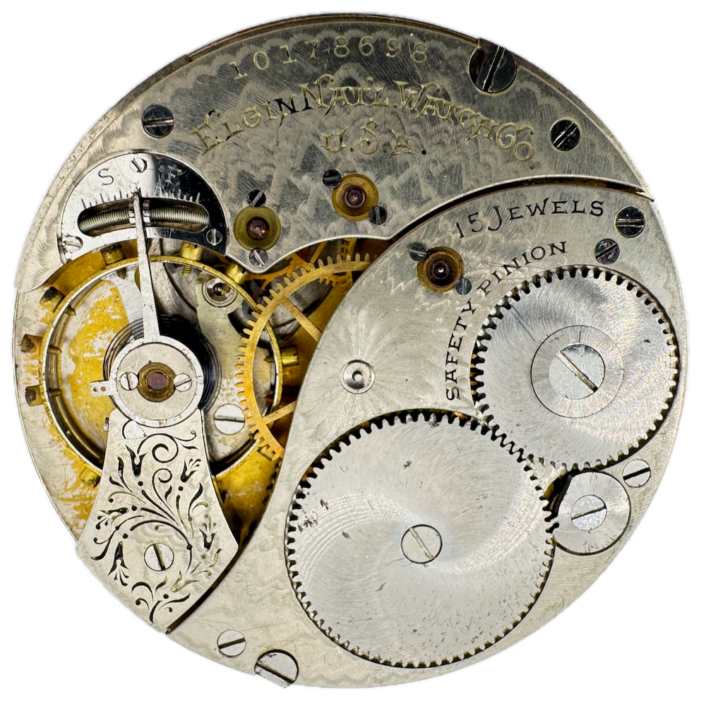 Antique 1904 Elgin 15 Jewel 12s Hunter Pocket Watch Movement 259 USA