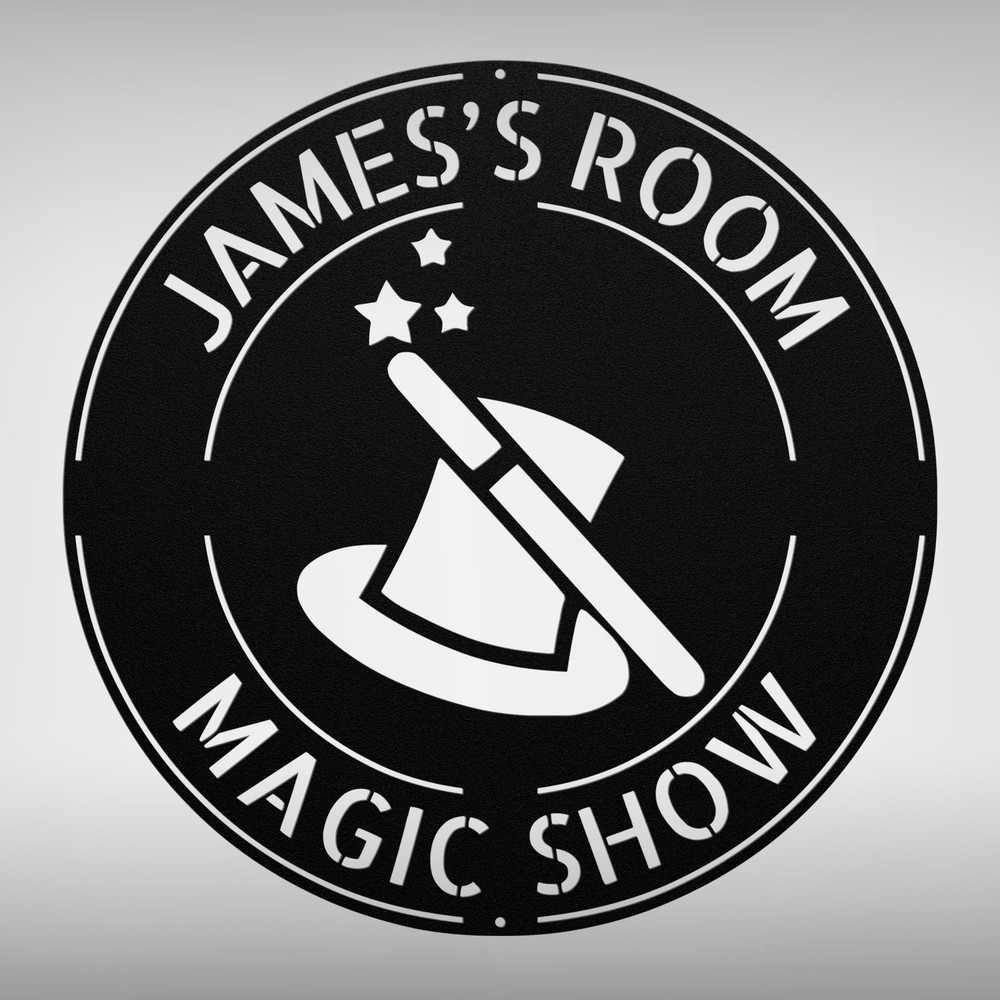 Custom Magician Hat Metal Sign Personalized Magic Decor for Home or Office