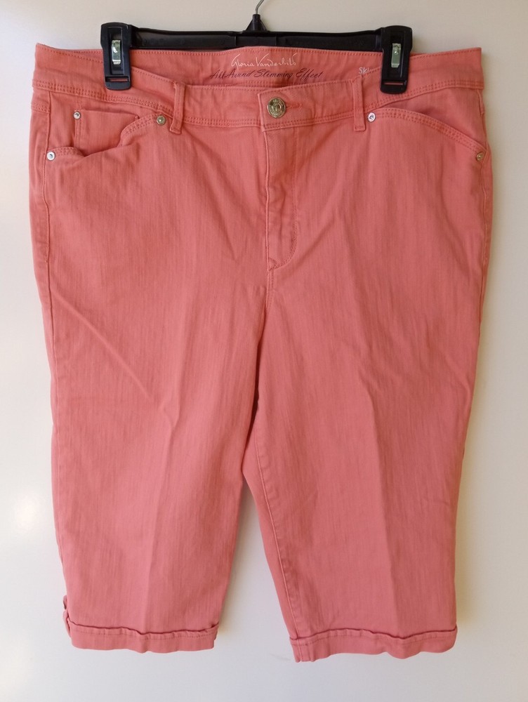 Gloria Vanderbilt Women’s Pink Capri Skimmer Pants Size 16