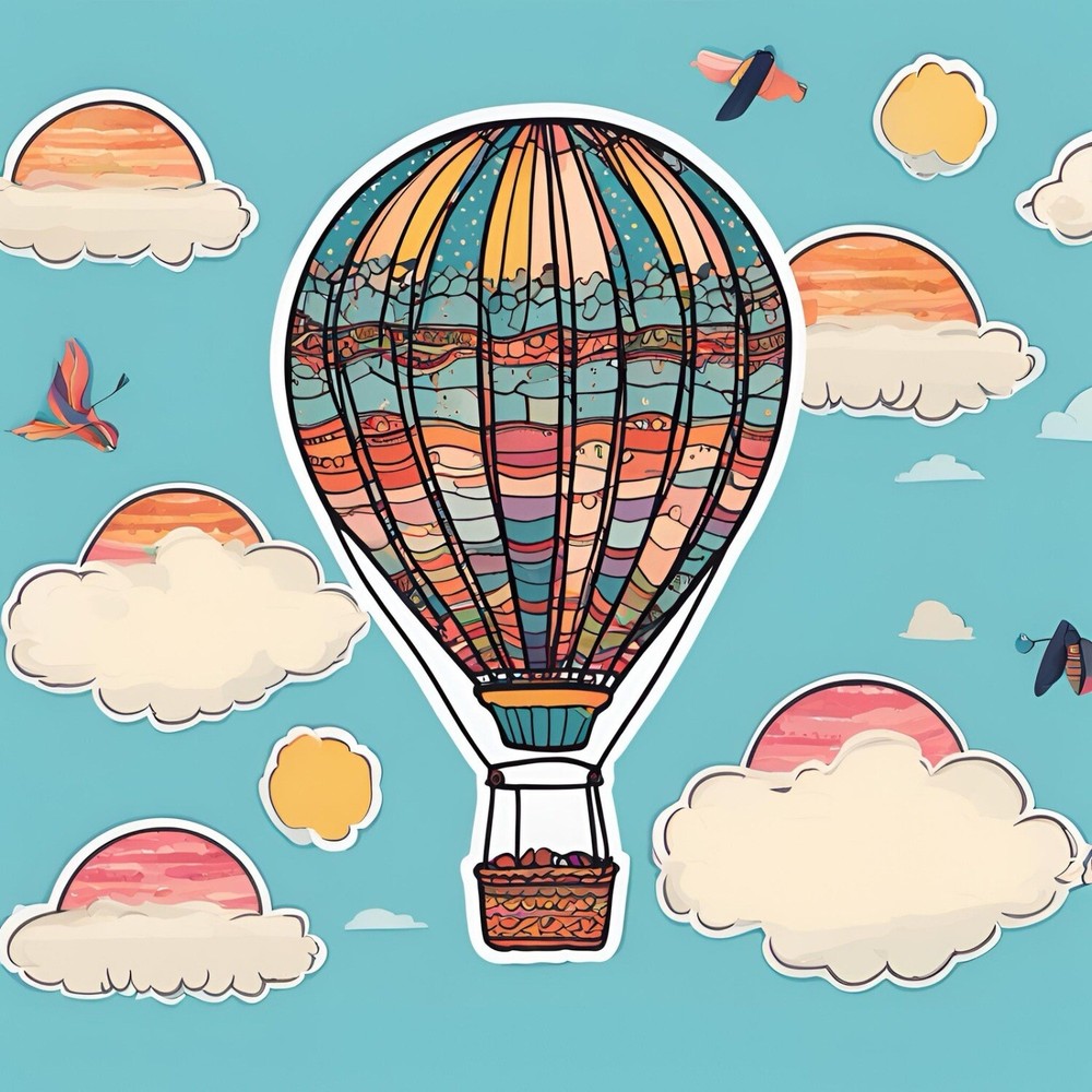 3x1.7” Hot Hair Balloon AMAZING STICKER!