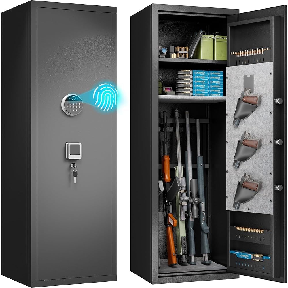 Biometric Gun Safe for Rifles & Pistols - Fireproof Waterproof High Capacity Home Security-image
