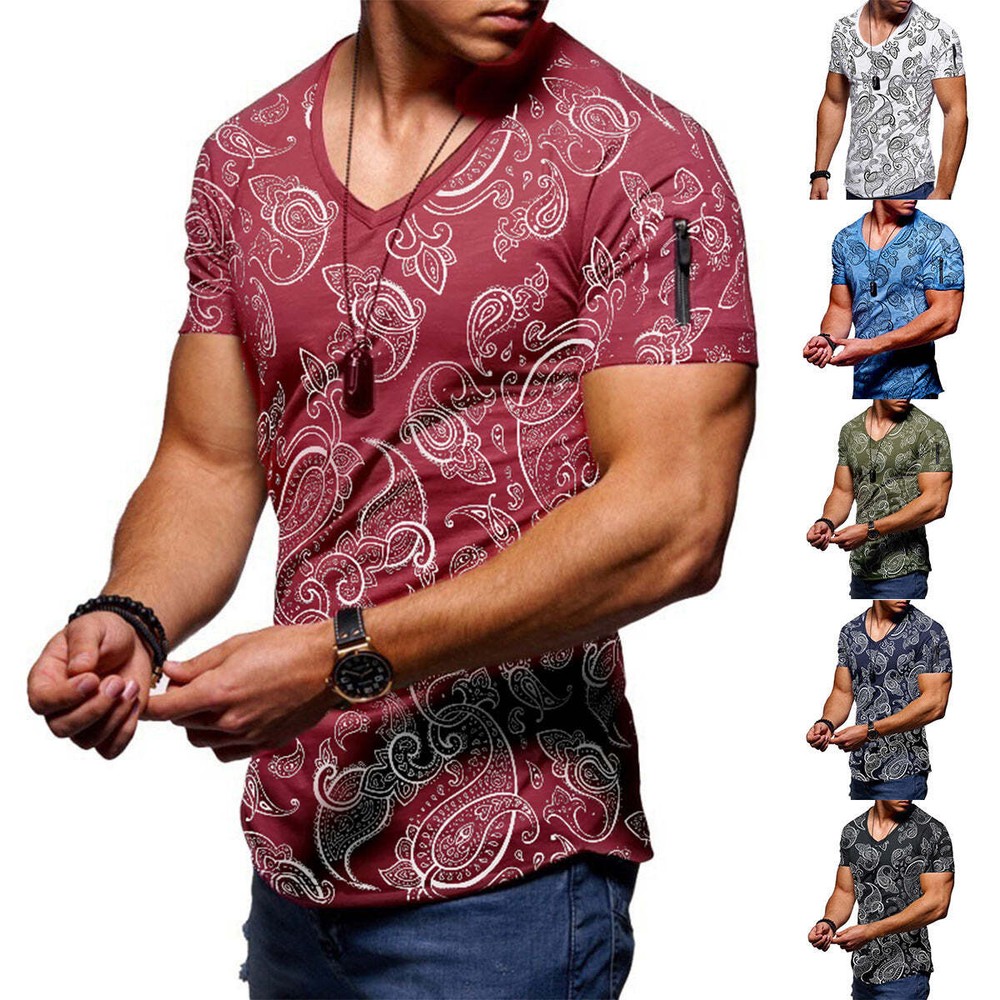 New Men's Summer Printed T-shirt With A Casual Round Collar Men casual T-shirt