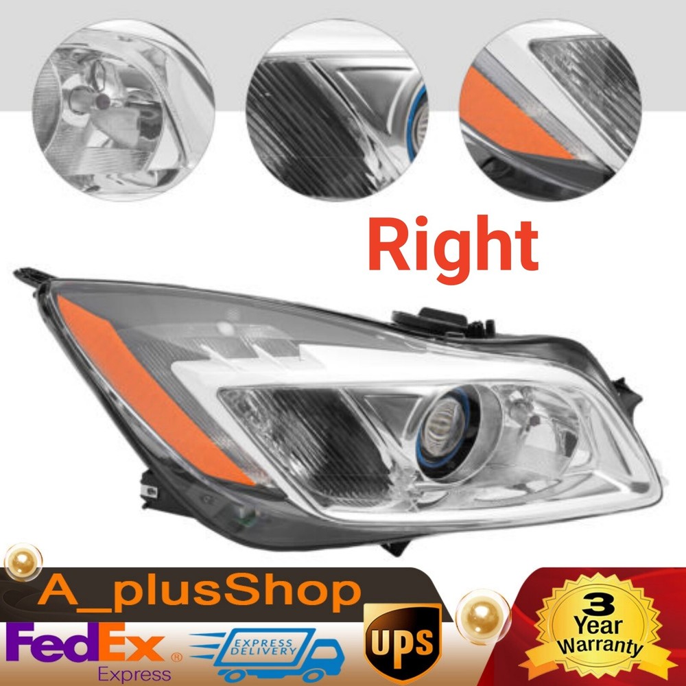 For 2009-2012 BUICK REGAL Right Xenon HID +Halogen Projector Headlight