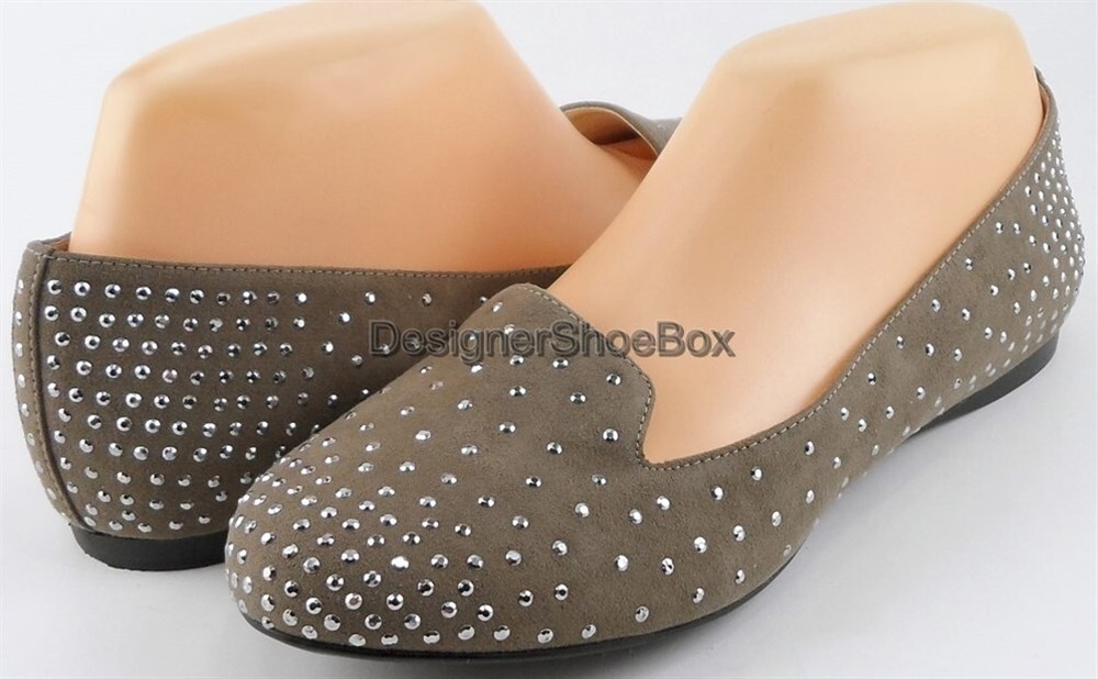 ENZO ANGIOLINI OMANIE Embellished Taupe Comfort Loafers Size 7 $110