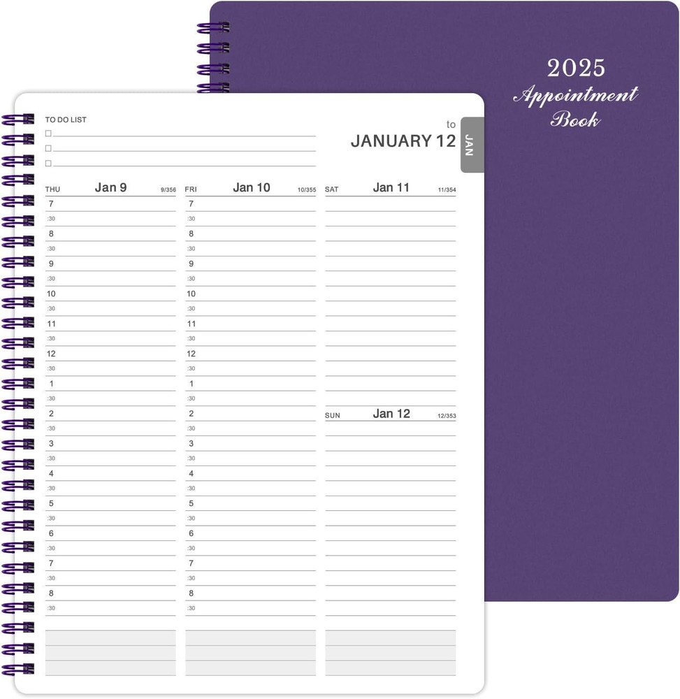 2025 Weekly Appointment Book/planner-daily Hourly Planner 2025,jan 2025-dec 2026