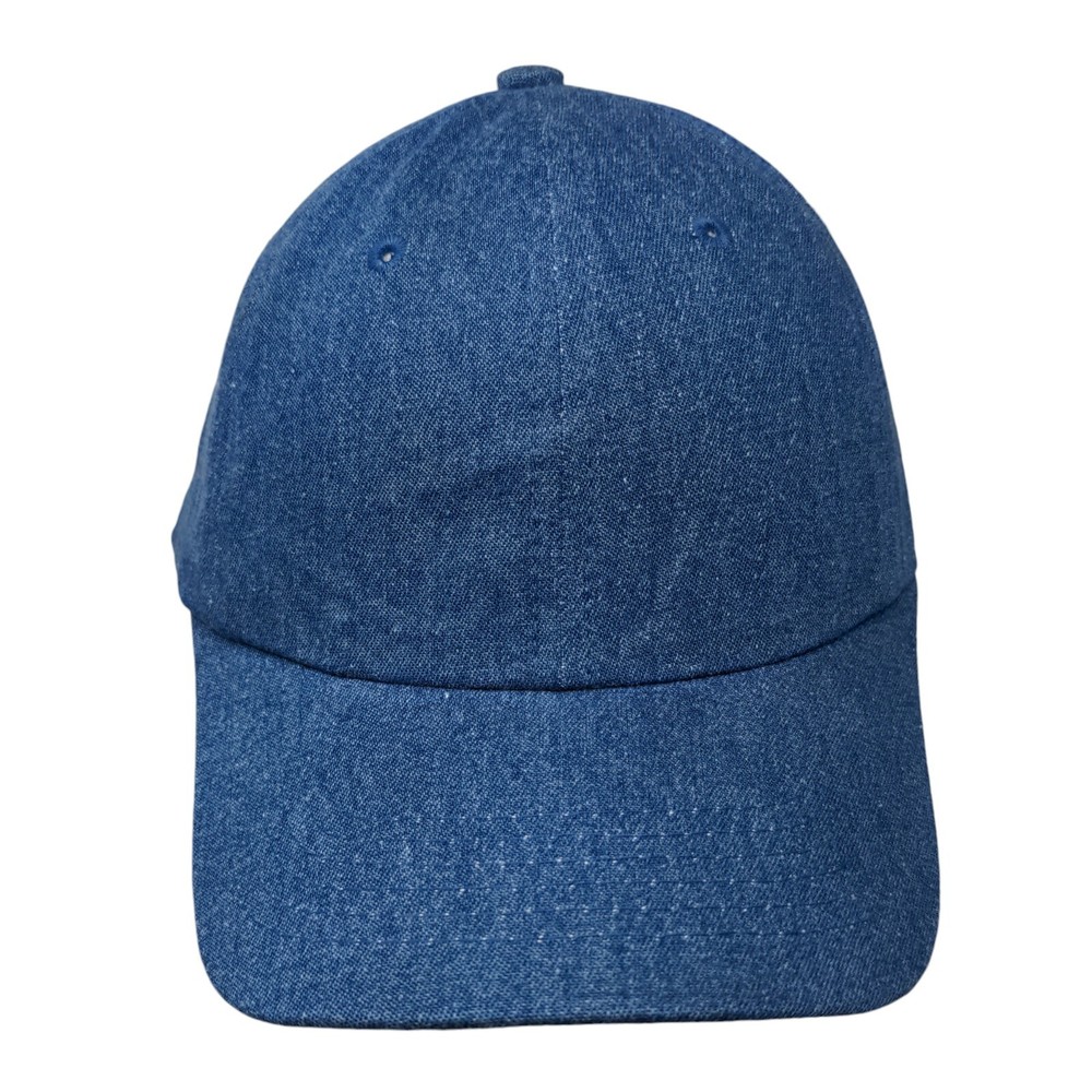Unbranded Slideback Hat Blue OSFA Denim Adjustable Solid Blank 6 Panel