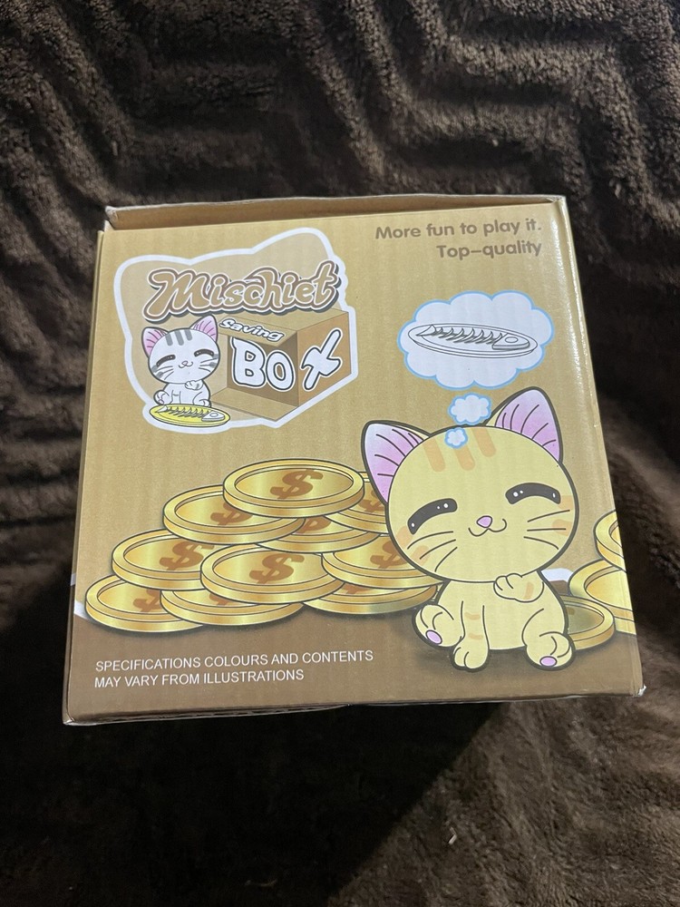 Mischief Box White Cat Automated Stealing Coin Saving Box Piggy Bank-image