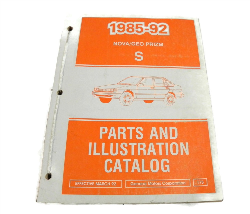 1985-92 Chevy Nova & Geo Prizm OEM Parts Catalog with Illustrations