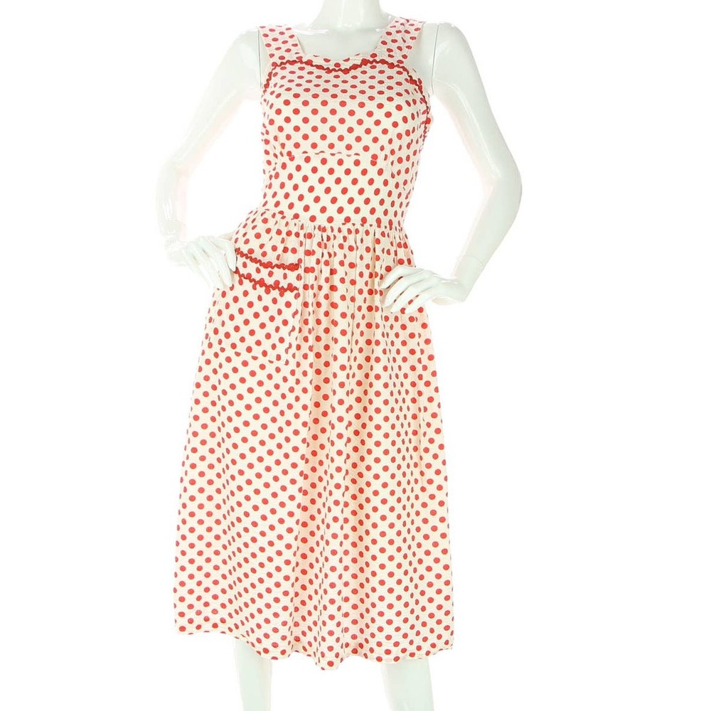 Vintage Polka Dot Cottagecore Prairie Summer Pin-up Rockabilly Dancing Dress