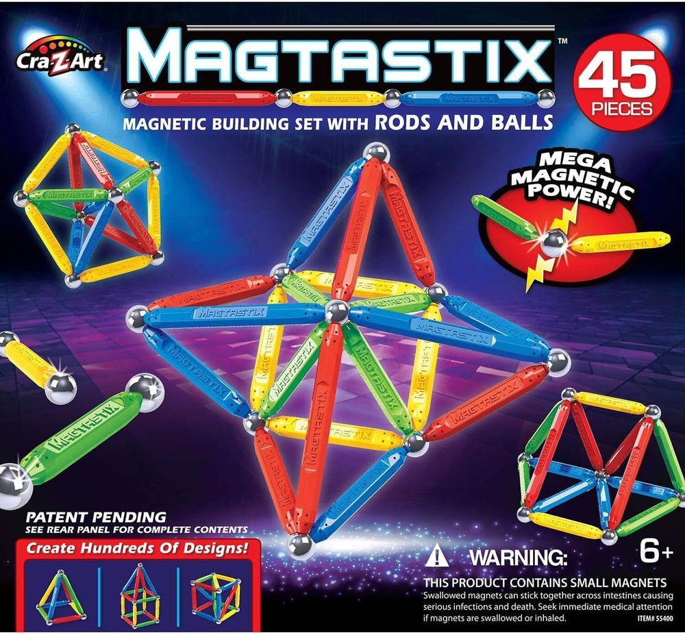 Magtastix Balls & Rods Building Kit for 72 months to 1188 months, (45 Piece) ...