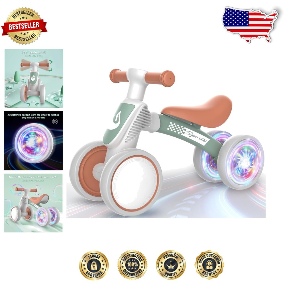 No Pedal Baby Balance Bike with Colorful Wheels - Birthday Gift for 1  Old