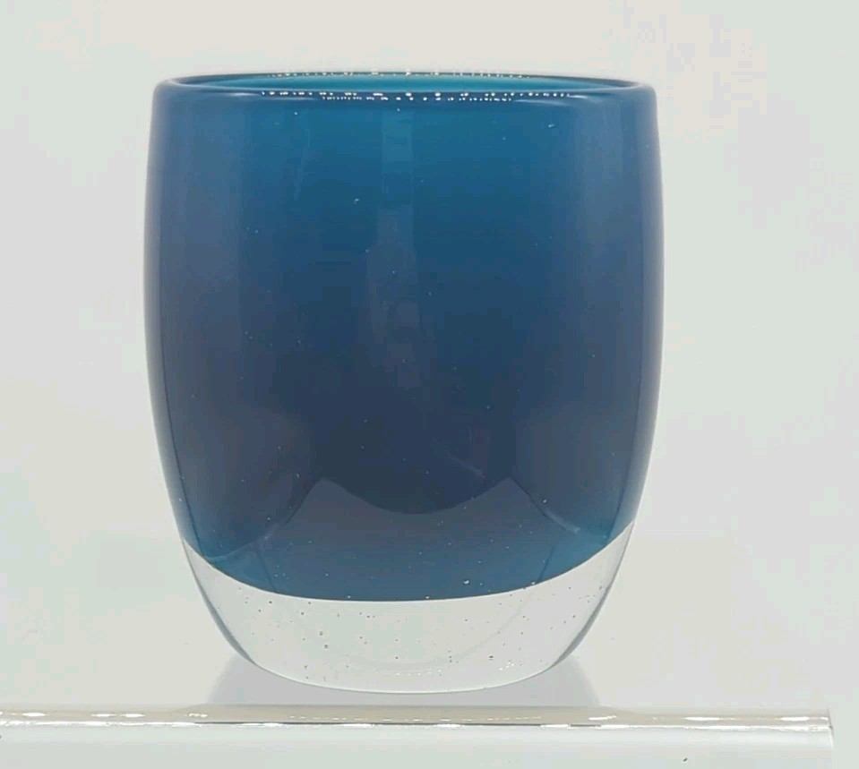 Glassybaby Home Sweet Home Teal Triskelion Candle Holder