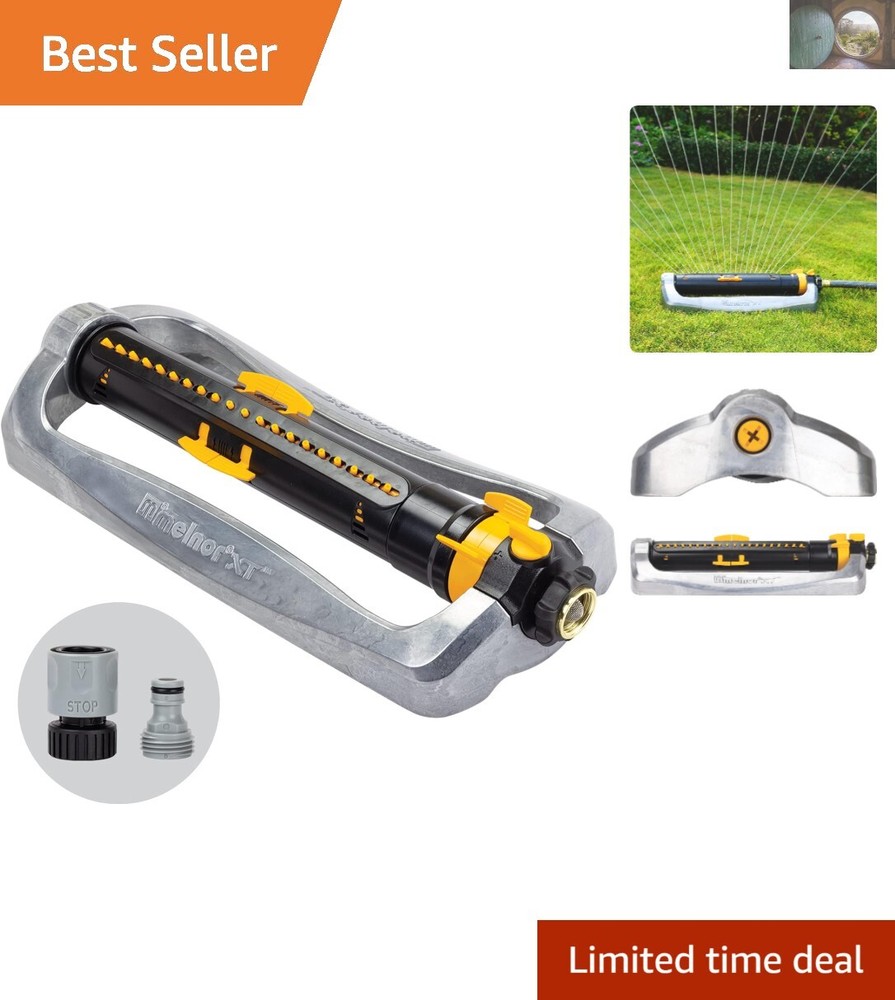 Turbo Oscillating Sprinkler with Metal Base, 4,500 Sq. Ft. Coverage, Adjustable