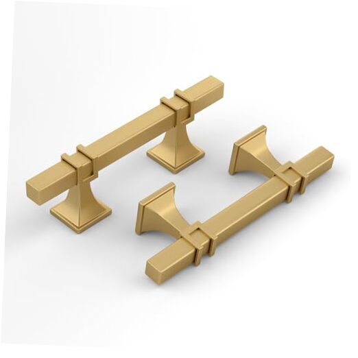 3-Inch Matte Gold Cabinet Pulls Pack with 76mm Hole Center Spacing